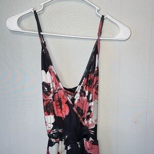 ININ Women’s Maxi Sundresses Summer Beach Long Wrap Slit V-Neck Floral Size M